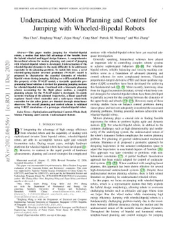 Underactuated Motion Planning and Control for Jumping with
  Wheeled-Bipedal Robots