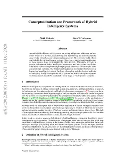 Conceptualization and Framework of Hybrid Intelligence Systems