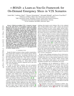 $π$-ROAD: a Learn-as-You-Go Framework for On-Demand Emergency Slices
  in V2X Scenarios