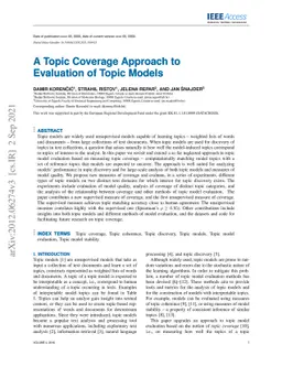 A Topic Coverage Approach to Evaluation of Topic Models