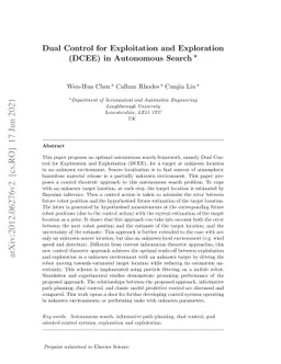 Dual Control for Exploitation and Exploration (DCEE) in Autonomous
  Search