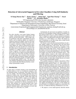 Detection of Adversarial Supports in Few-shot Classifiers Using
  Self-Similarity and Filtering