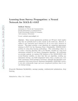 Learning from Survey Propagation: a Neural Network for MAX-E-$3$-SAT