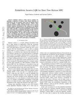Probabilistic Iterative LQR for Short Time Horizon MPC