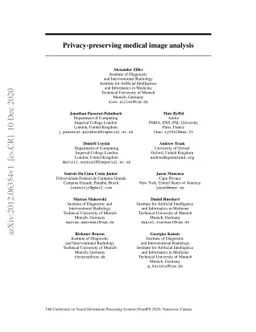 Privacy-preserving medical image analysis