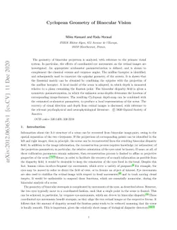 Cyclopean Geometry of Binocular Vision