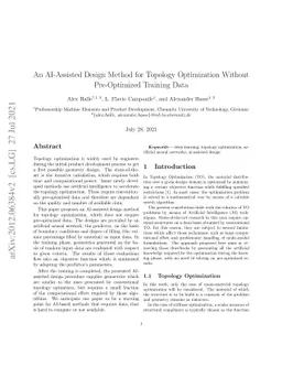 An AI-Assisted Design Method for Topology Optimization Without
  Pre-Optimized Training Data