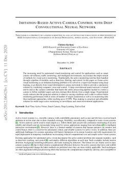 Imitation-Based Active Camera Control with Deep Convolutional Neural
  Network