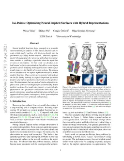 Iso-Points: Optimizing Neural Implicit Surfaces with Hybrid
  Representations