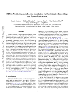 D2-Net: Weakly-Supervised Action Localization via Discriminative
  Embeddings and Denoised Activations