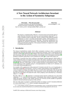 A New Neural Network Architecture Invariant to the Action of Symmetry
  Subgroups
