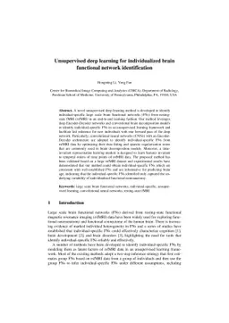 Unsupervised deep learning for individualized brain functional network
  identification