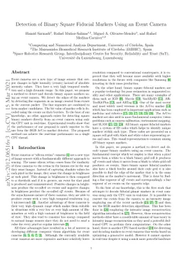 Detection of Binary Square Fiducial Markers Using an Event Camera