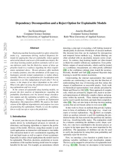 Dependency Decomposition and a Reject Option for Explainable Models