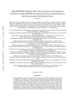 AIforCOVID: predicting the clinical outcomes in patients with COVID-19
  applying AI to chest-X-rays. An Italian multicentre study