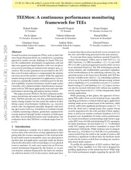 TEEMon: A continuous performance monitoring framework for TEEs