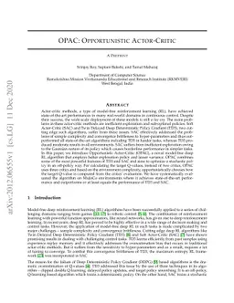 OPAC: Opportunistic Actor-Critic