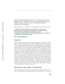 Glucose values prediction five years ahead with a new framework of
  missing responses in reproducing kernel Hilbert spaces, and the use of
  continuous glucose monitoring technology