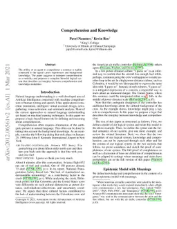 Comprehension and Knowledge