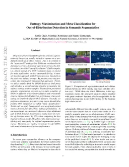 Entropy Maximization and Meta Classification for Out-Of-Distribution
  Detection in Semantic Segmentation