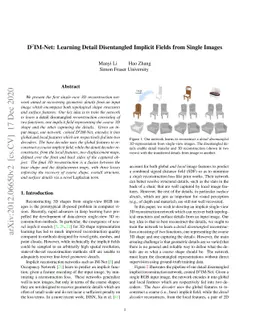D$^2$IM-Net: Learning Detail Disentangled Implicit Fields from Single
  Images