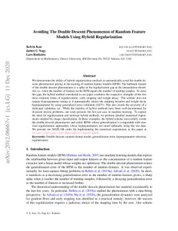 Avoiding The Double Descent Phenomenon of Random Feature Models Using
  Hybrid Regularization