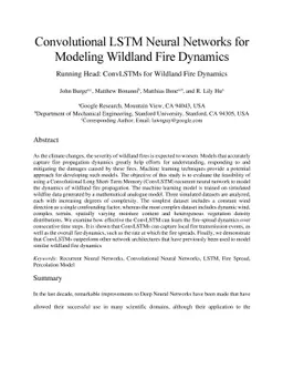 Convolutional LSTM Neural Networks for Modeling Wildland Fire Dynamics