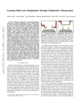 Learning Multi-Arm Manipulation Through Collaborative Teleoperation