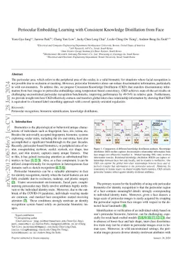 Periocular Embedding Learning with Consistent Knowledge Distillation
  from Face