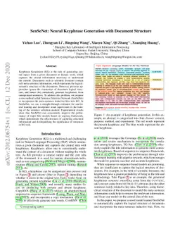 SenSeNet: Neural Keyphrase Generation with Document Structure