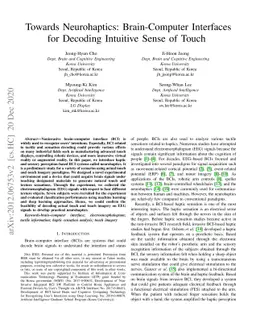 Towards Neurohaptics: Brain-Computer Interfaces for Decoding Intuitive
  Sense of Touch