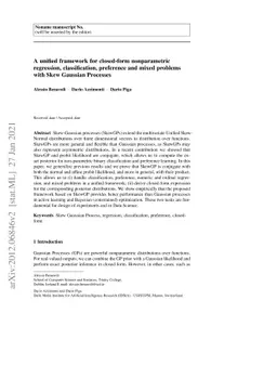 A unified framework for closed-form nonparametric regression,
  classification, preference and mixed problems with Skew Gaussian Processes