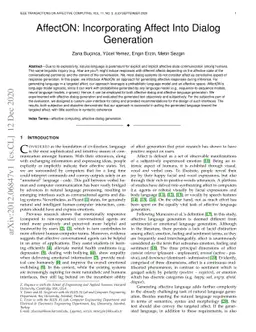 AffectON: Incorporating Affect Into Dialog Generation