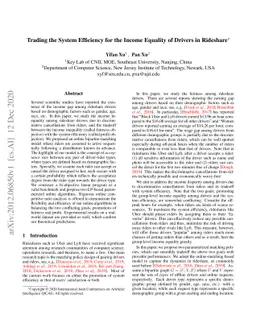 Trading the System Efficiency for the Income Equality of Drivers in
  Rideshare