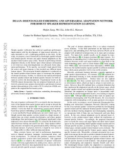 DEAAN: Disentangled Embedding and Adversarial Adaptation Network for
  Robust Speaker Representation Learning