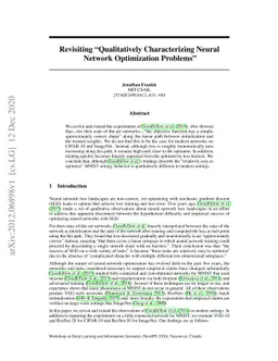 Revisiting "Qualitatively Characterizing Neural Network Optimization
  Problems"