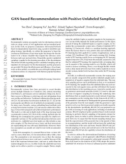 GAN-based Recommendation with Positive-Unlabeled Sampling