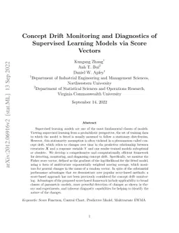 Concept Drift Monitoring and Diagnostics of Supervised Learning Models
  via Score Vectors