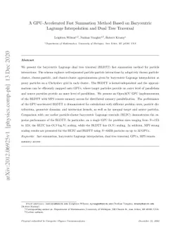 A GPU-Accelerated Fast Summation Method Based on Barycentric Lagrange
  Interpolation and Dual Tree Traversal