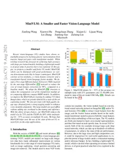 MiniVLM: A Smaller and Faster Vision-Language Model