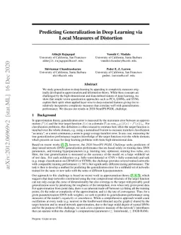 Predicting Generalization in Deep Learning via Local Measures of
  Distortion