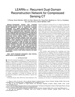 LEARN++: Recurrent Dual-Domain Reconstruction Network for Compressed
  Sensing CT