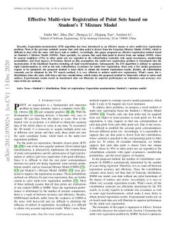 Effective multi-view registration of point sets based on student's t
  mixture model
