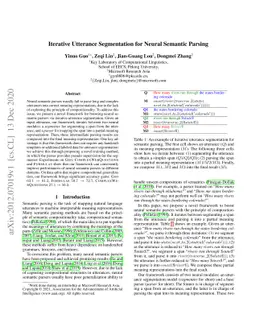 Iterative Utterance Segmentation for Neural Semantic Parsing