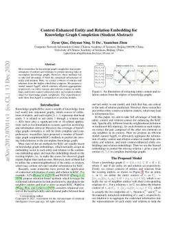 Context-Enhanced Entity and Relation Embedding for Knowledge Graph
  Completion