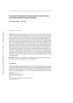 Uncertainty Estimation in Deep Neural Networks for Point Cloud
  Segmentation in Factory Planning