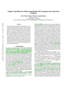 Adaptive Algorithms for Multi-armed Bandit with Composite and Anonymous
  Feedback