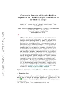 Contrastive Learning of Relative Position Regression for One-Shot Object
  Localization in 3D Medical Images