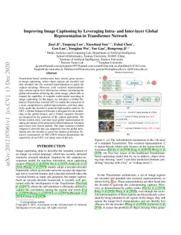 Improving Image Captioning by Leveraging Intra- and Inter-layer Global
  Representation in Transformer Network