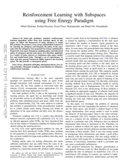 Reinforcement Learning with Subspaces using Free Energy Paradigm